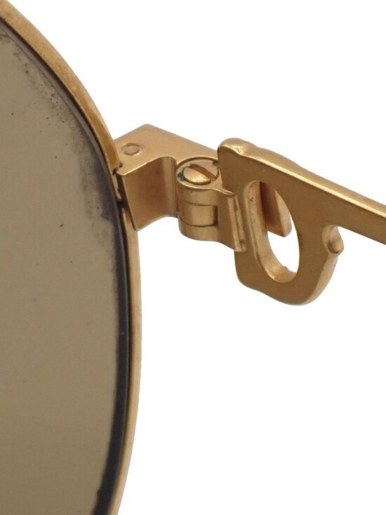 CARTIER Logos Sunglasses Eye Wear Metal Plastic Gold Brown France main image 8